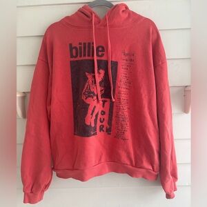 Billie Eilish 2022 World Tour Unisex Orange Hooded Sweatshirt Size Medium